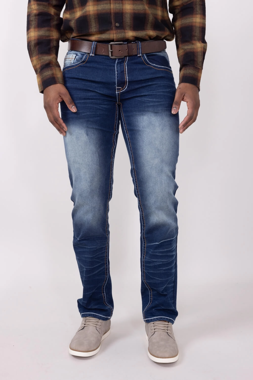 Neutral palette Daily Go-To True Luck Owen Indigo Straight Jeans for Men | TL23090601