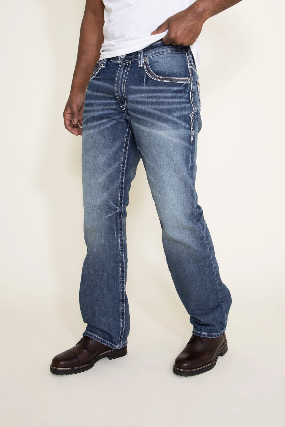 Ariat M4 Coltrane Relaxed Bootcut Jeans for Men | 10017511-DURANGO Sunny Vibes Vibrant Relaxed Style Work Meeting Weekend Style Streetwear Fan
