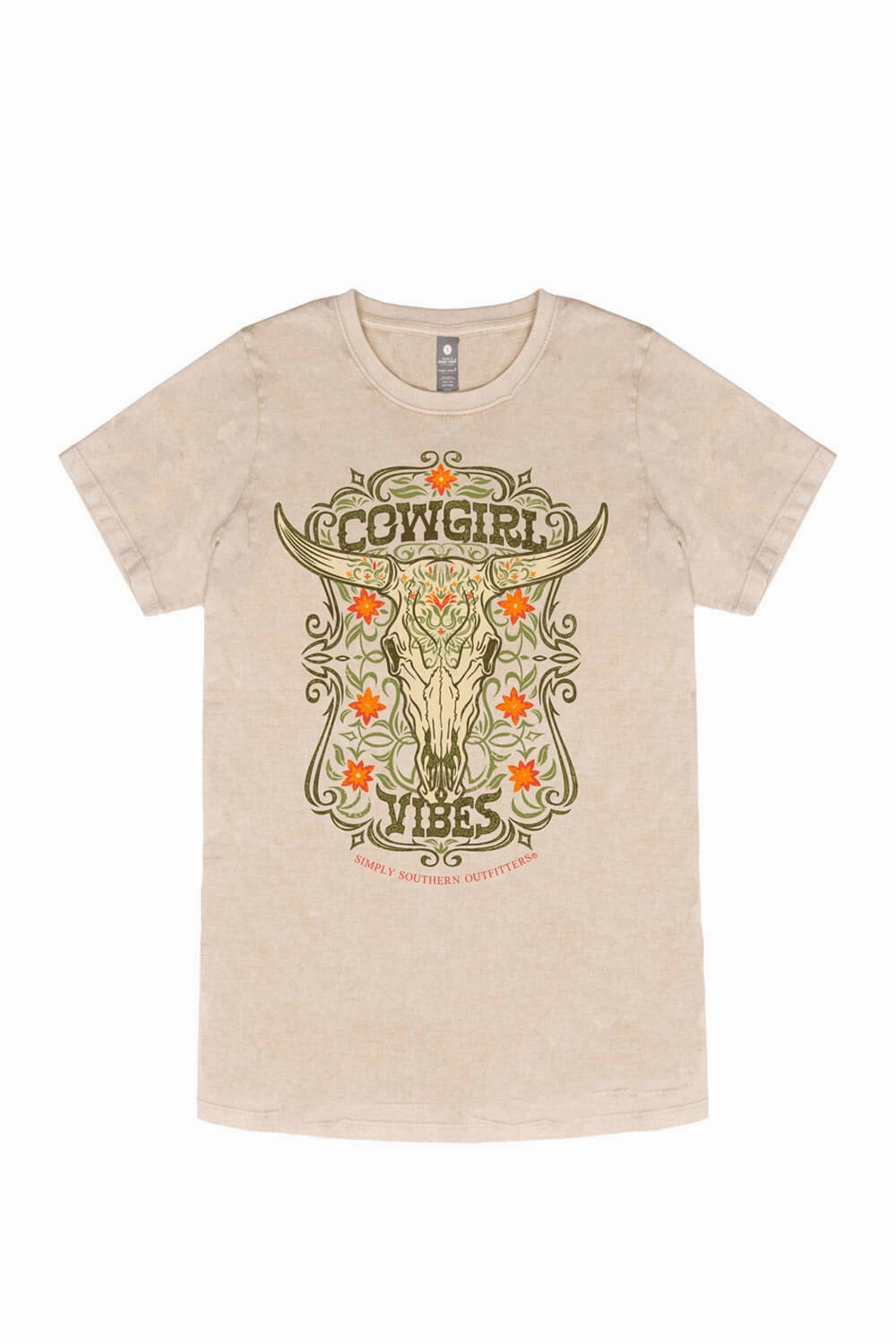 Simply Southern Plus Size Cowgirl Vibes T-Shirt for Women in Washed Ecru | EXT-SS-COWGIRLVIBES-WSHECRU Running Speed