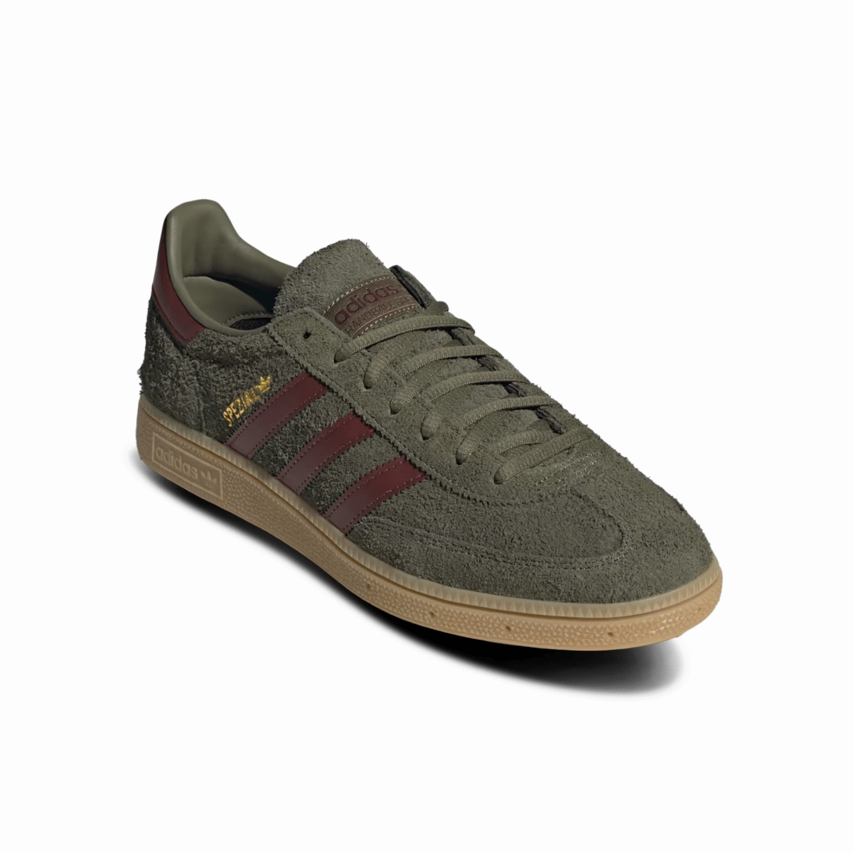 High Cushioning Adidas Men's Handball Spezial Focus Olive/Fox Brown/Gum