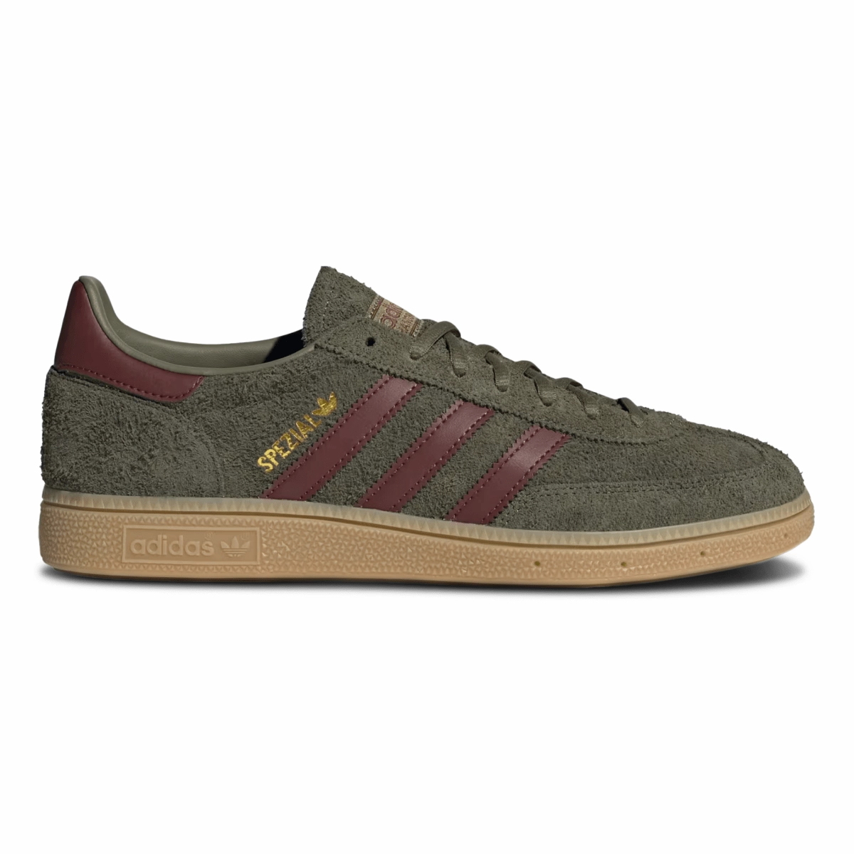 Adidas Men's Handball Spezial Focus Olive/Fox Brown/Gum Knit Upper Material