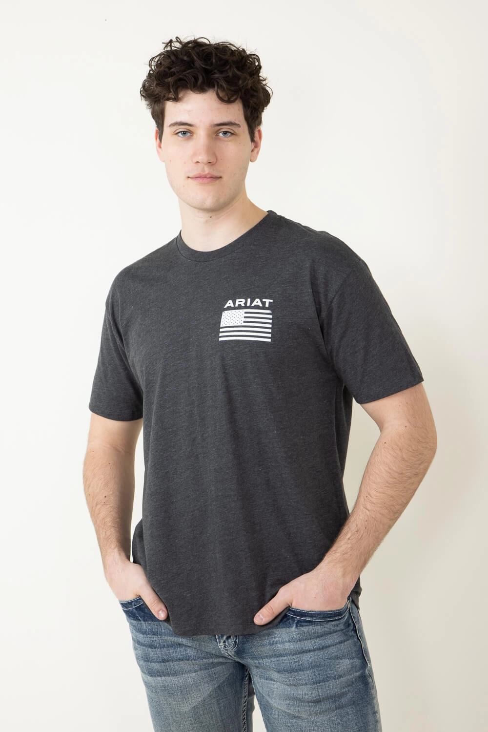 Versatile Layering Ariat Freedom T-Shirt for Men in Charcoal Grey | 10025209-CHARCOAL