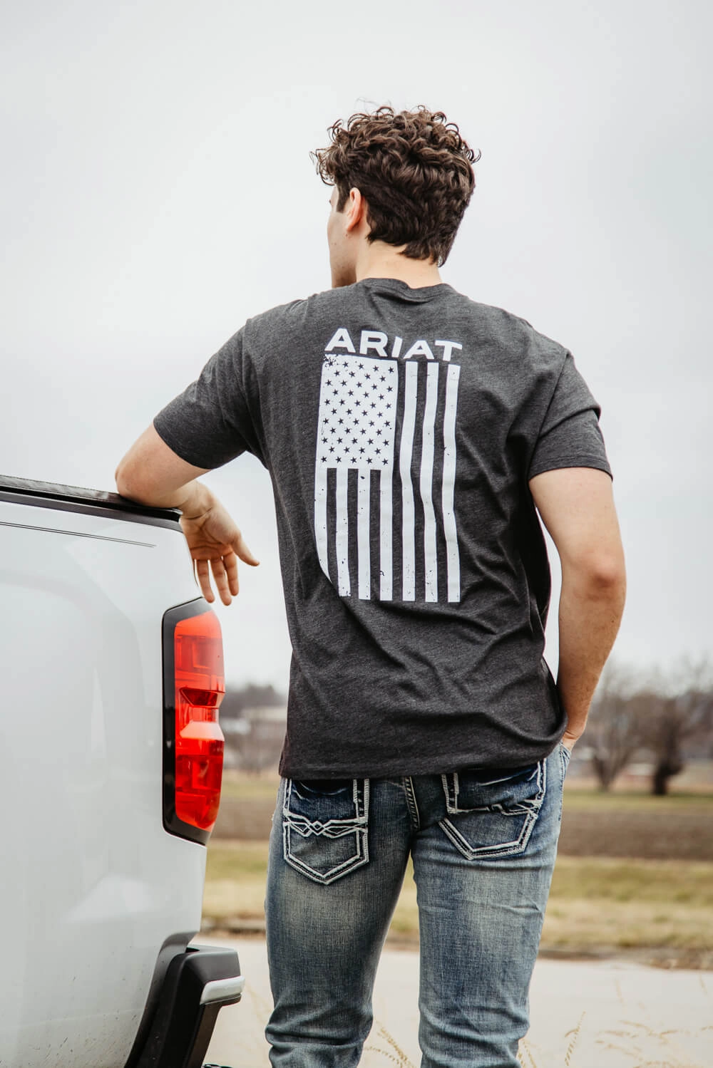 Ariat Freedom T-Shirt for Men in Charcoal Grey | 10025209-CHARCOAL Soft And Comfortable MinimalBranding