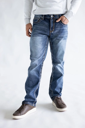 Casual Friday Durable Athlete Fit True Luck Dow Bootcut Stretch Jeans for Men | TL24012302