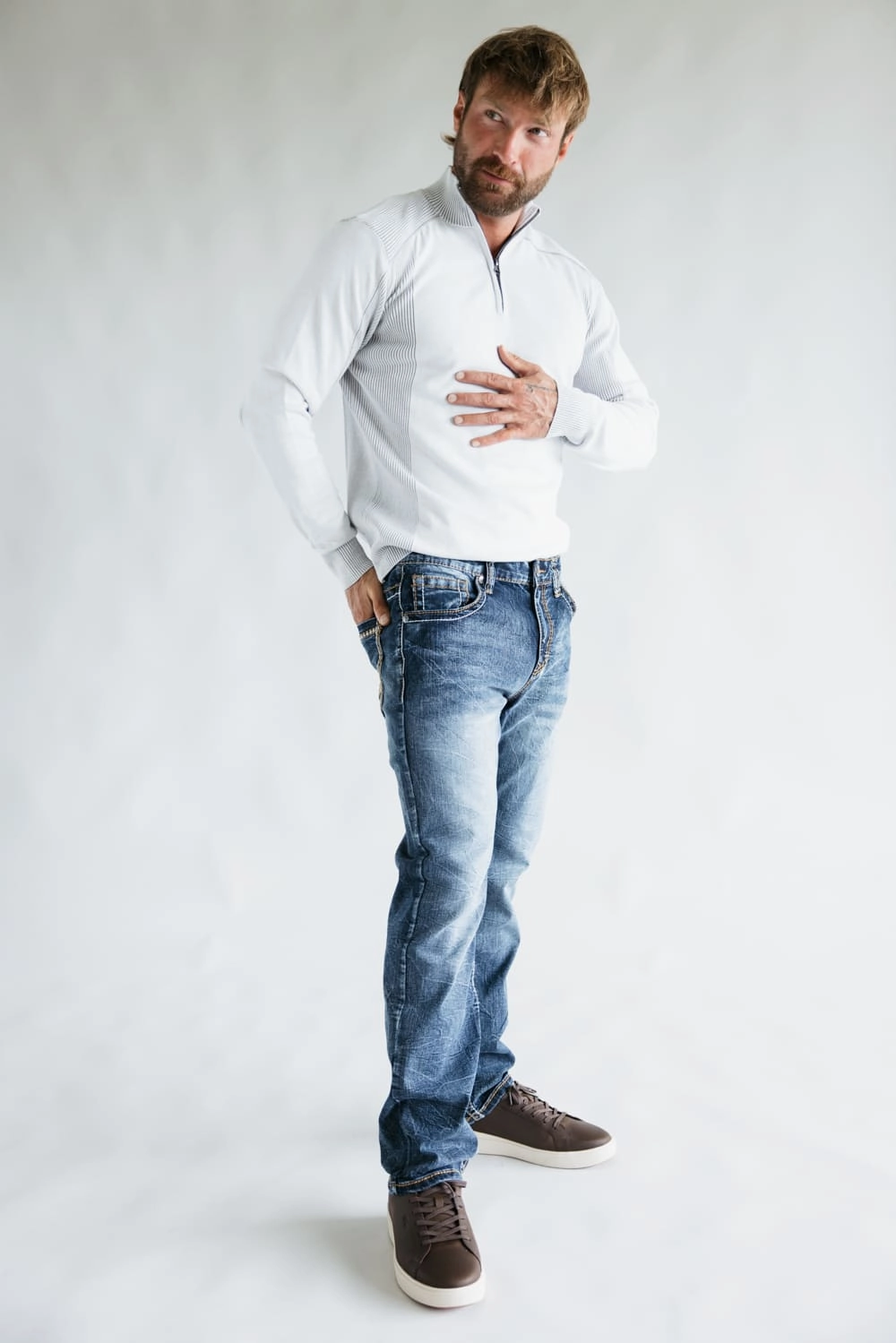 Outfit Essential Premium Elegant True Luck Dow Bootcut Stretch Jeans for Men | TL24012302