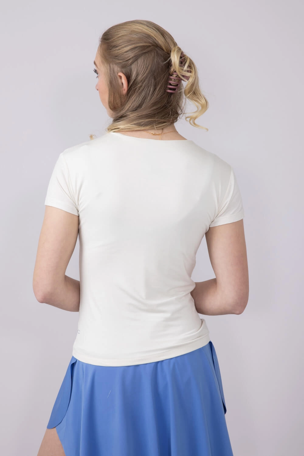 Relaxed Wear sporty and comfortable Simply Southern Double Layer T-Shirt for Women in White | PP-0125-TEE-DBLYR-PEARL