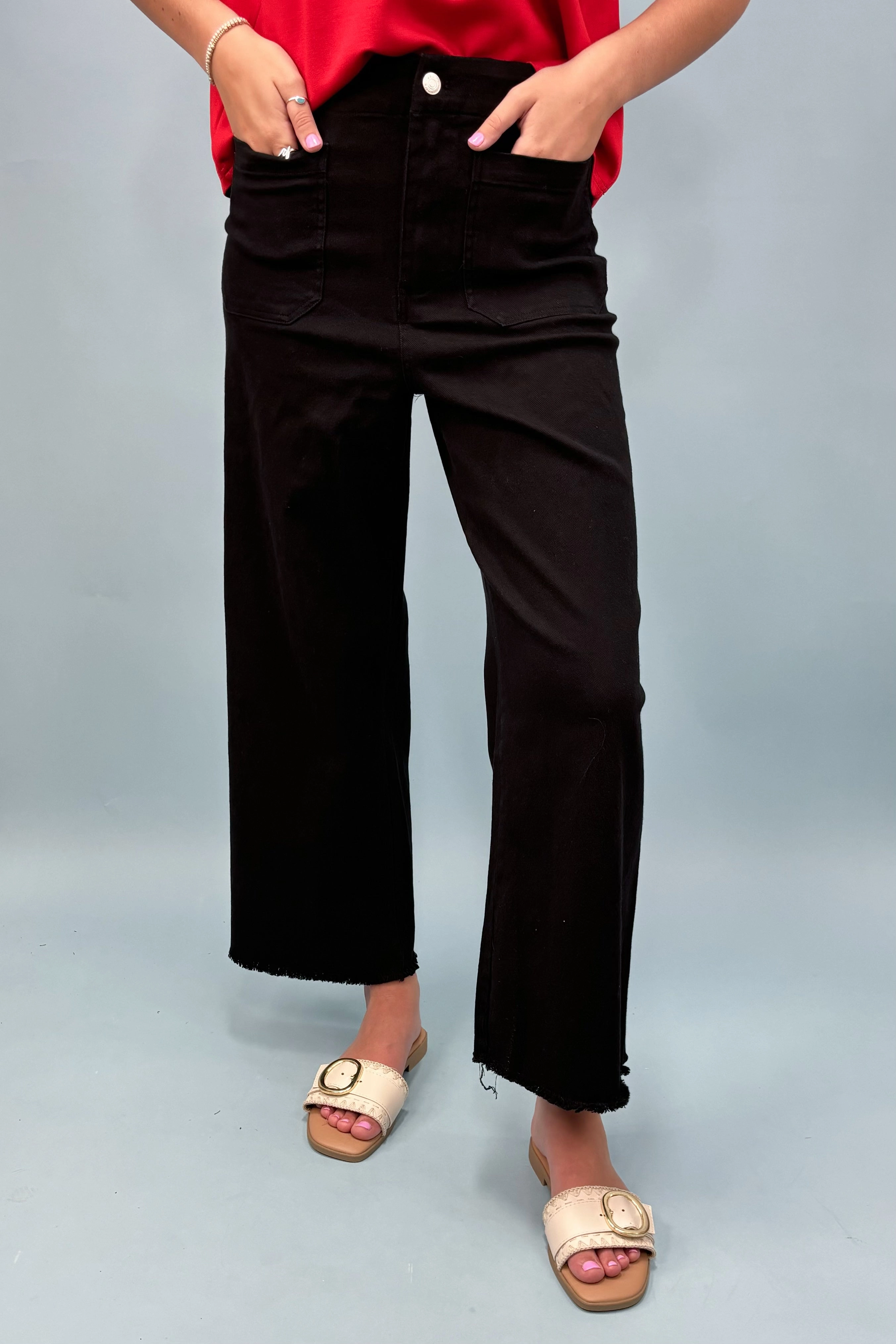 Wrinkle Resistant Finish The Adriana Wide Leg Jeans