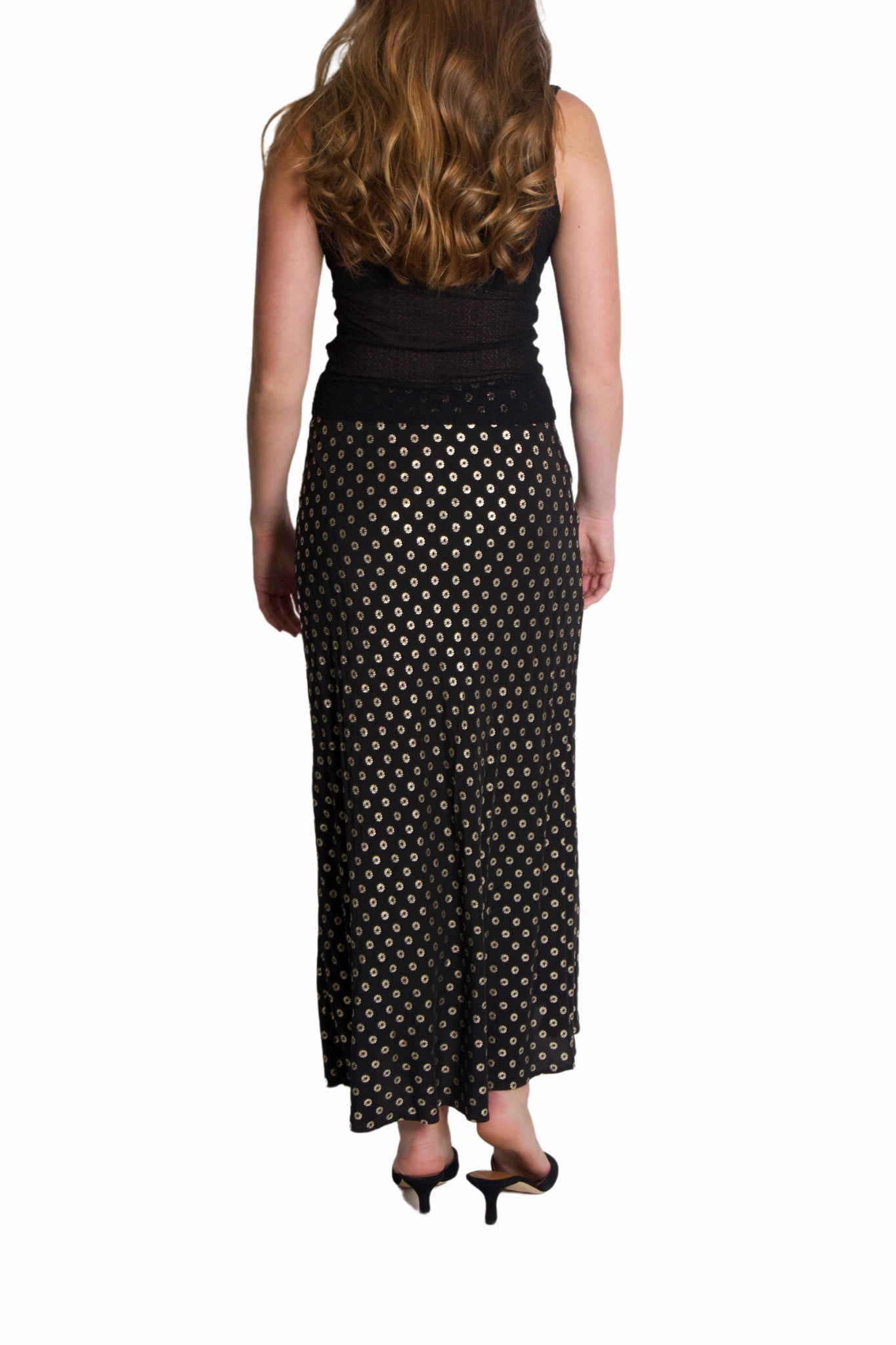 Romantic Vibe Neat Style Kelly Skirt in Shibori Gold