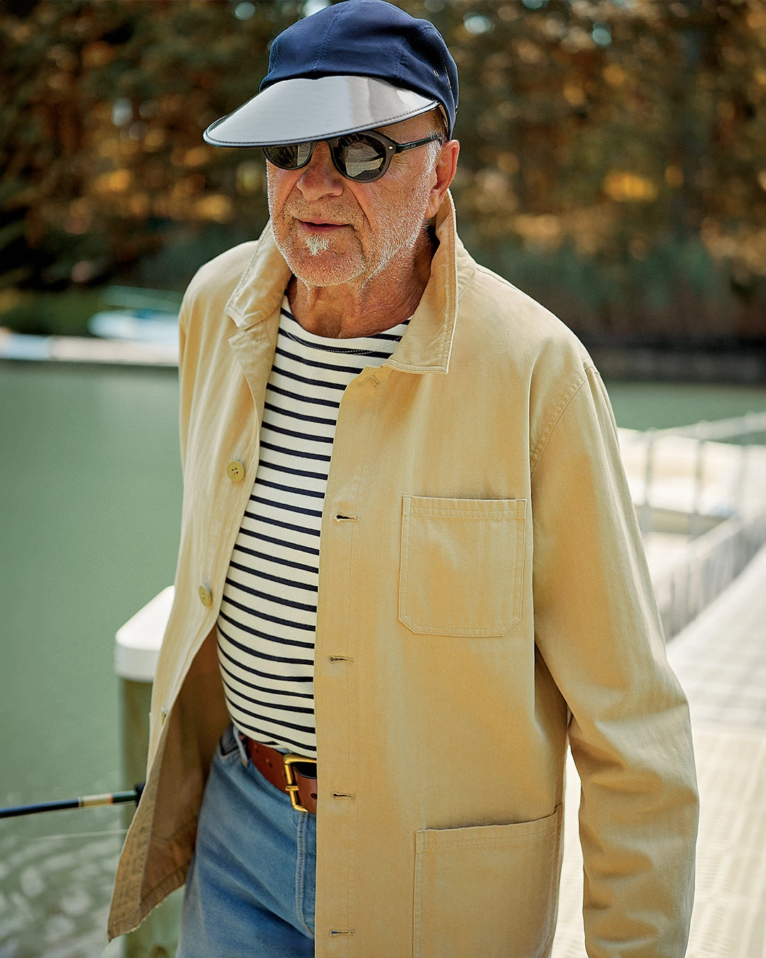 Anti Pilling Fabric French Workman??s Jacket in Khaki Herringbone