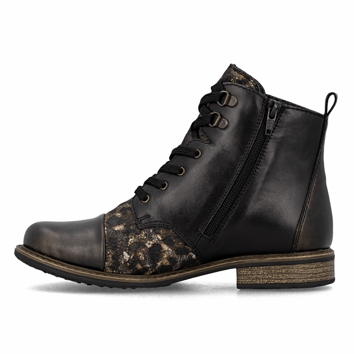 Feather Light Comfort Seeker Anti microbial Rieker Women's 74842-00 Antique/Black Leather