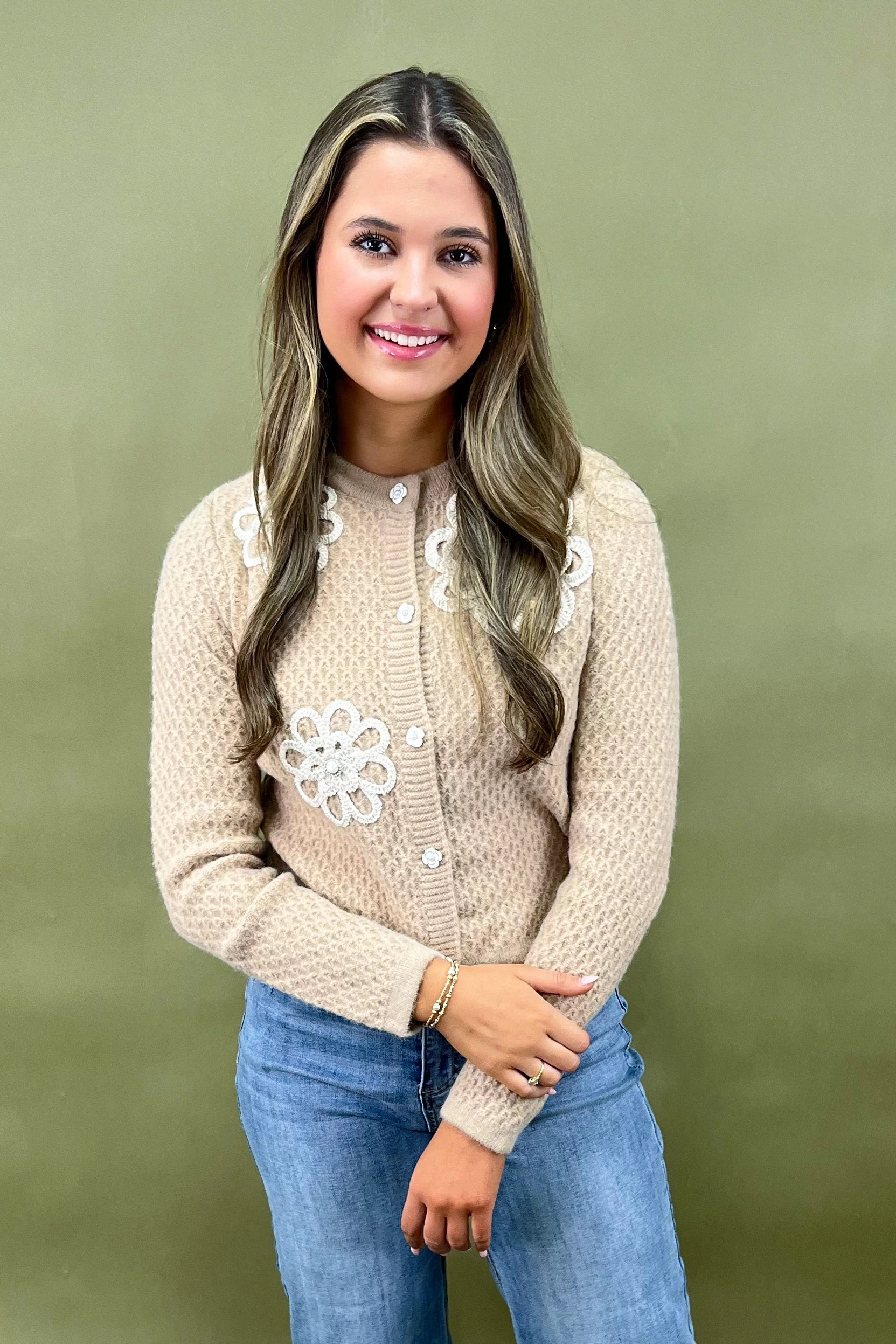 UltraFineMesh Petal Pearl Cardigan