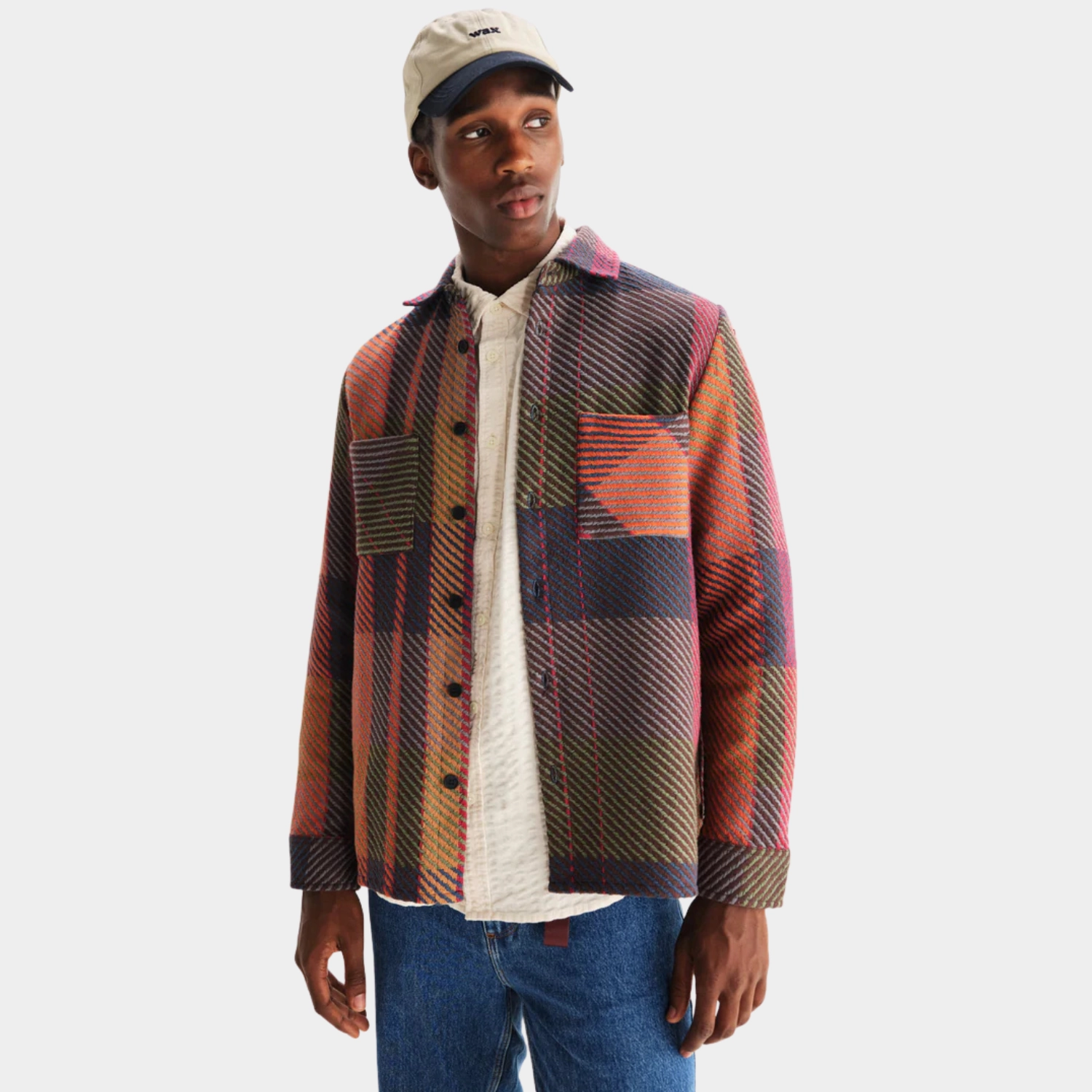 Whiting Overshirt Tempo Check (Orange   Multi) Airtight Fasteners ReversibleStyle