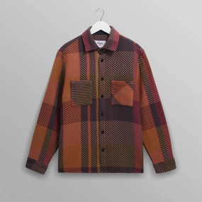 HeatReflectiveLining Hypoallergenic Fabric Blend Whiting Overshirt Tempo Check (Orange   Multi)