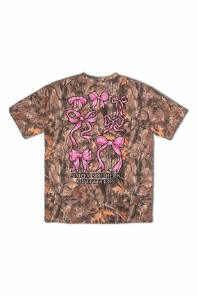 Sport Flex Fit Simply Southern Plus Size Camo Pink Bow T-Shirt for Women in Brown | EXT-SS-PNKBOWS-CAMO