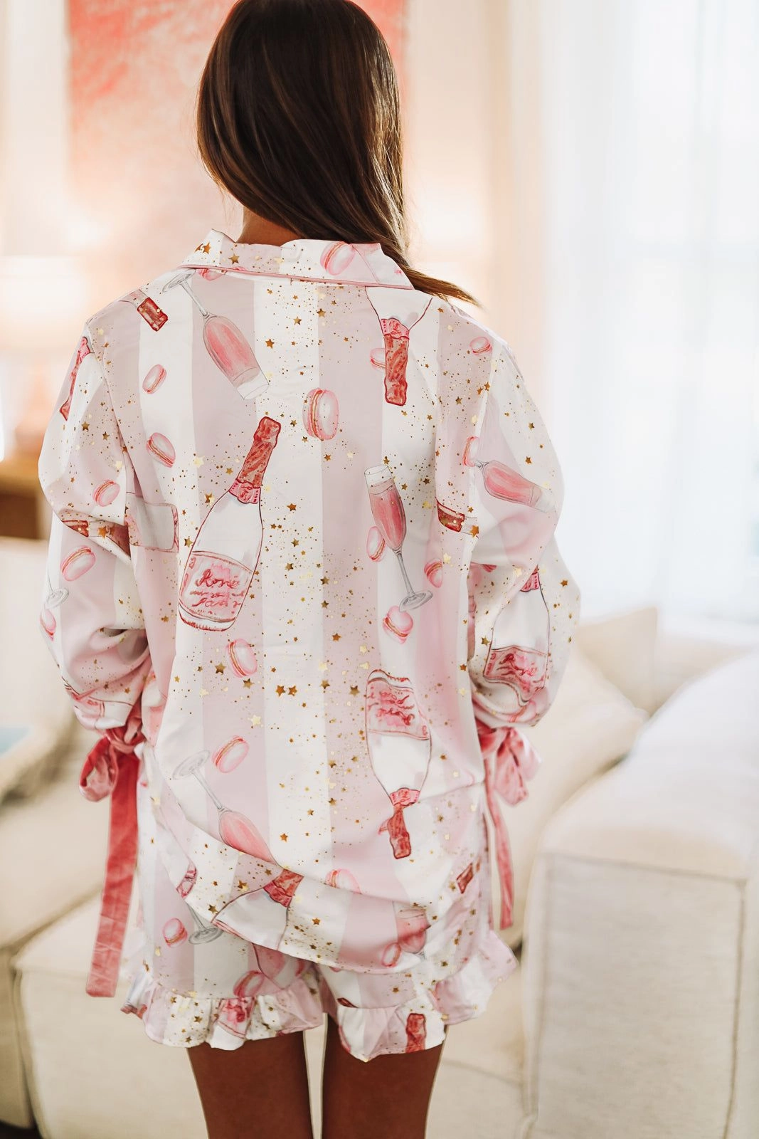 Flexible Cuffs Sweet Treats Pajama Top - Pink