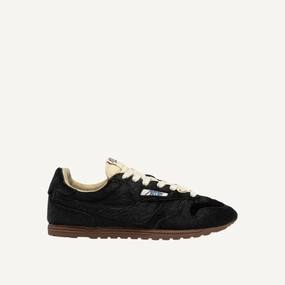 Long Hours Windspin Low Sneaker (Black   Ivory Pony Skin)