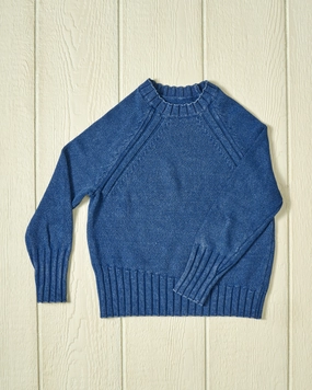 Women's Deep Sea Quaker Crewneck Sweater in Indigo HighElasticity Fabric