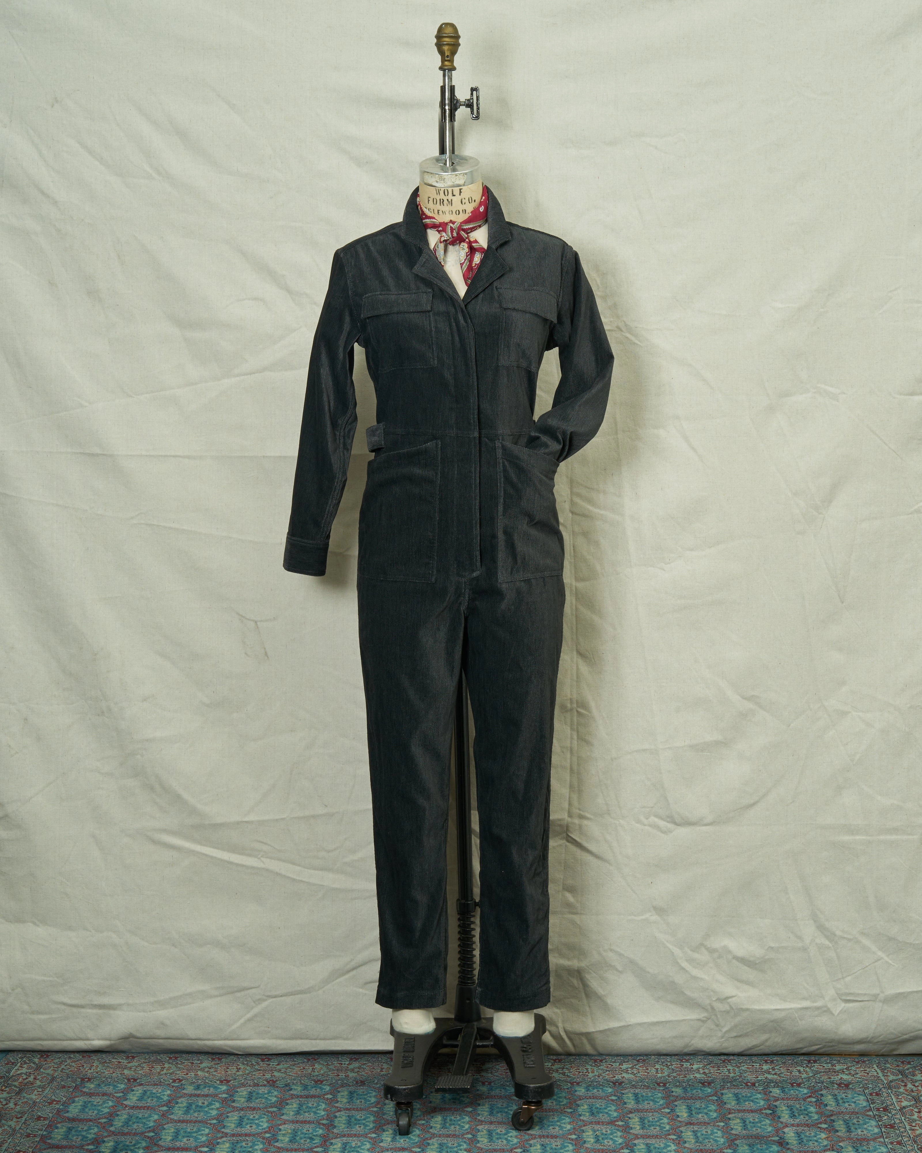Women's Velvet Coveralls in Charcoal Herringbone Casual City PFC Free Waterproofing