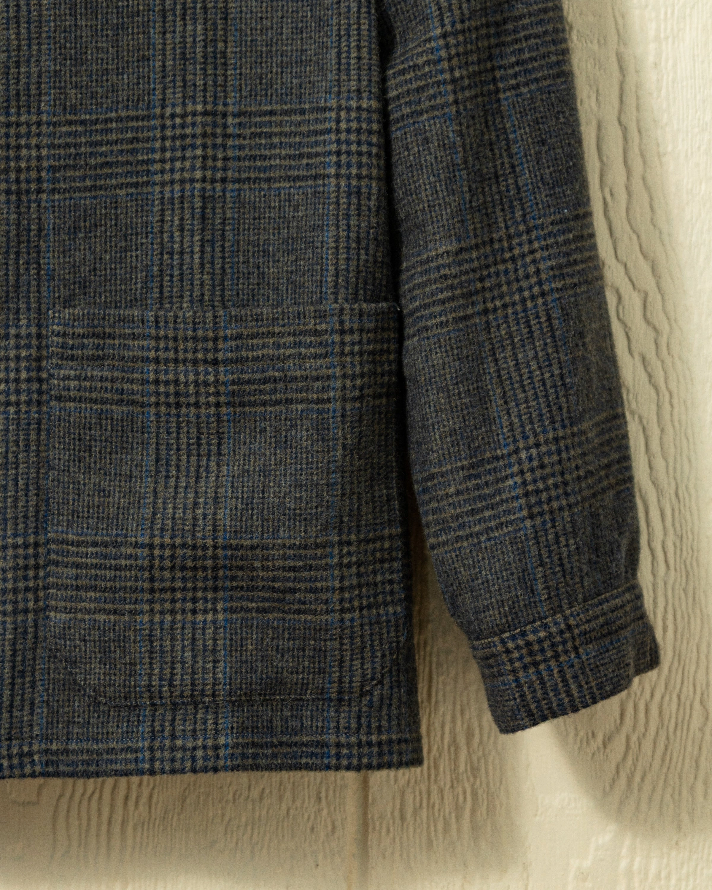 Camelhair Loafer Jacket in Grey Glen Plaid Polished Casual Simple Comfort