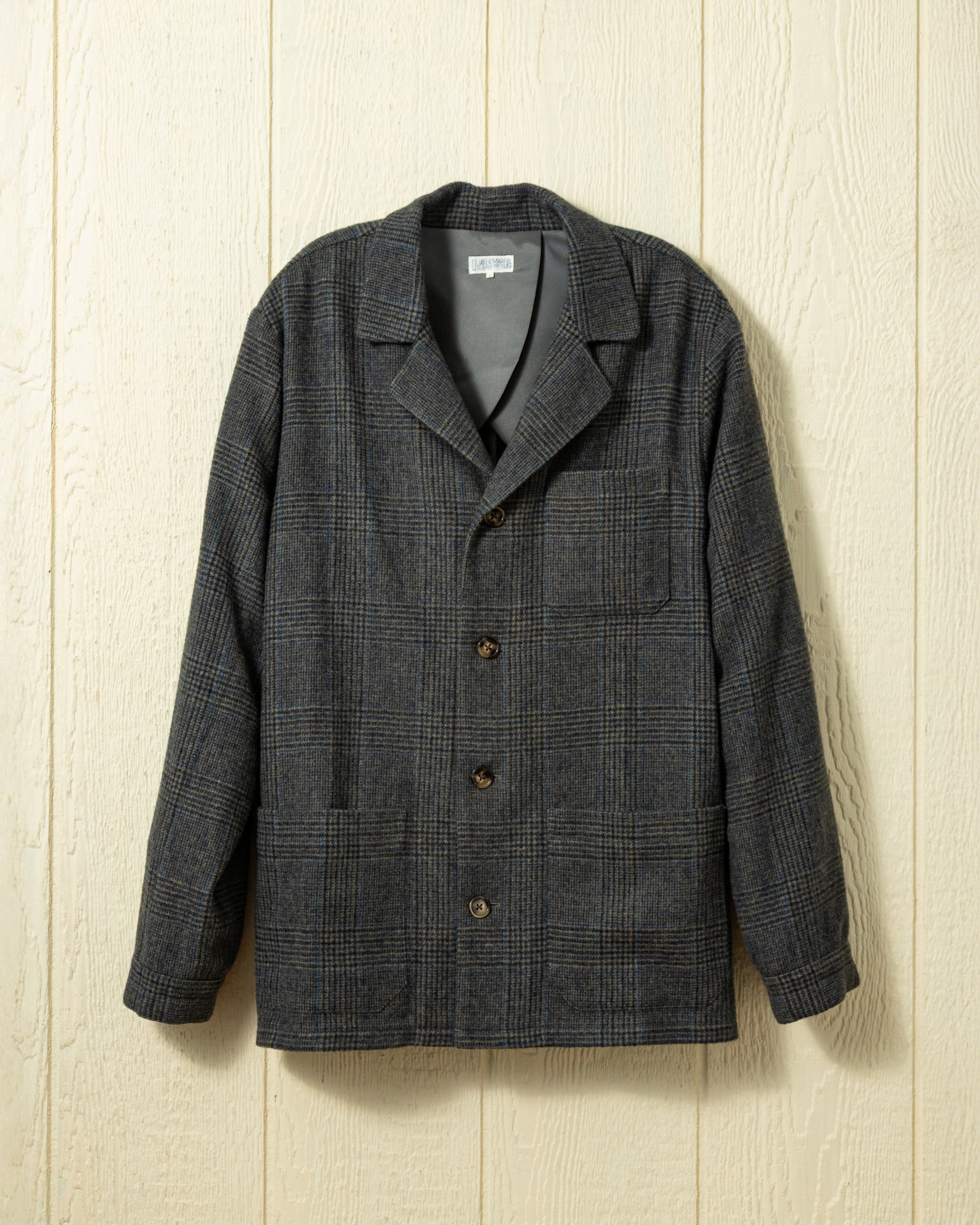 Street Comfort Fit Camelhair Loafer Jacket in Grey Glen Plaid