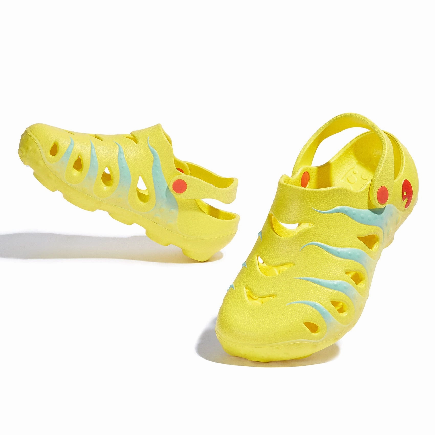 Flat Base Outdoor Use Yellow & Glass Blue Octopus I Women