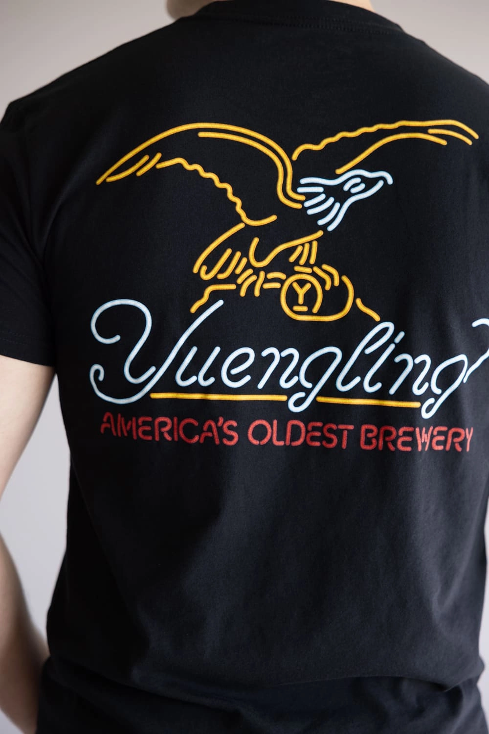 Yuengling Neon Logo T-Shirt for Men in Black | 5540-BLACK EcoConscious Processing