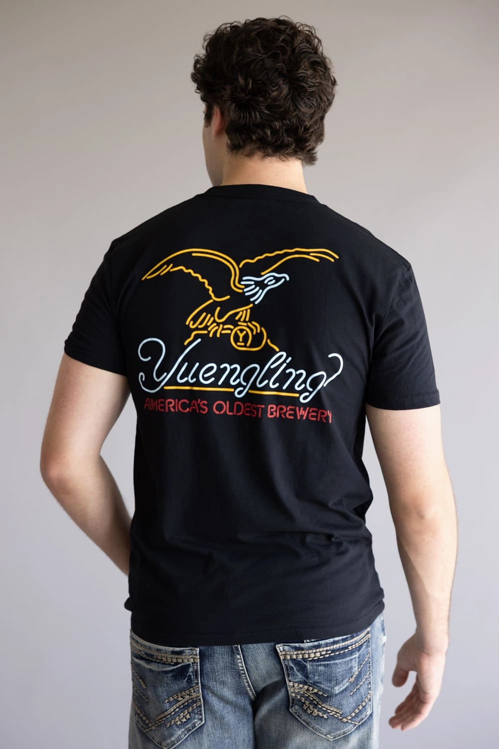Yuengling Neon Logo T-Shirt for Men in Black | 5540-BLACK Bohemian