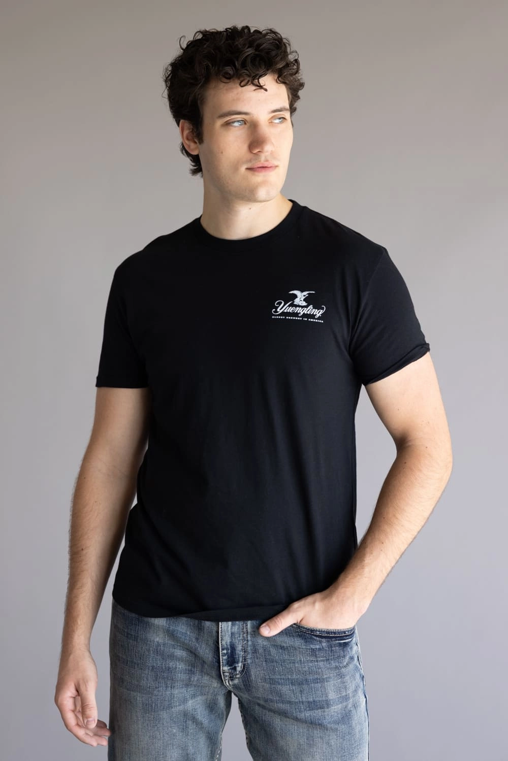 Soft and Light Yuengling Neon Logo T-Shirt for Men in Black | 5540-BLACK