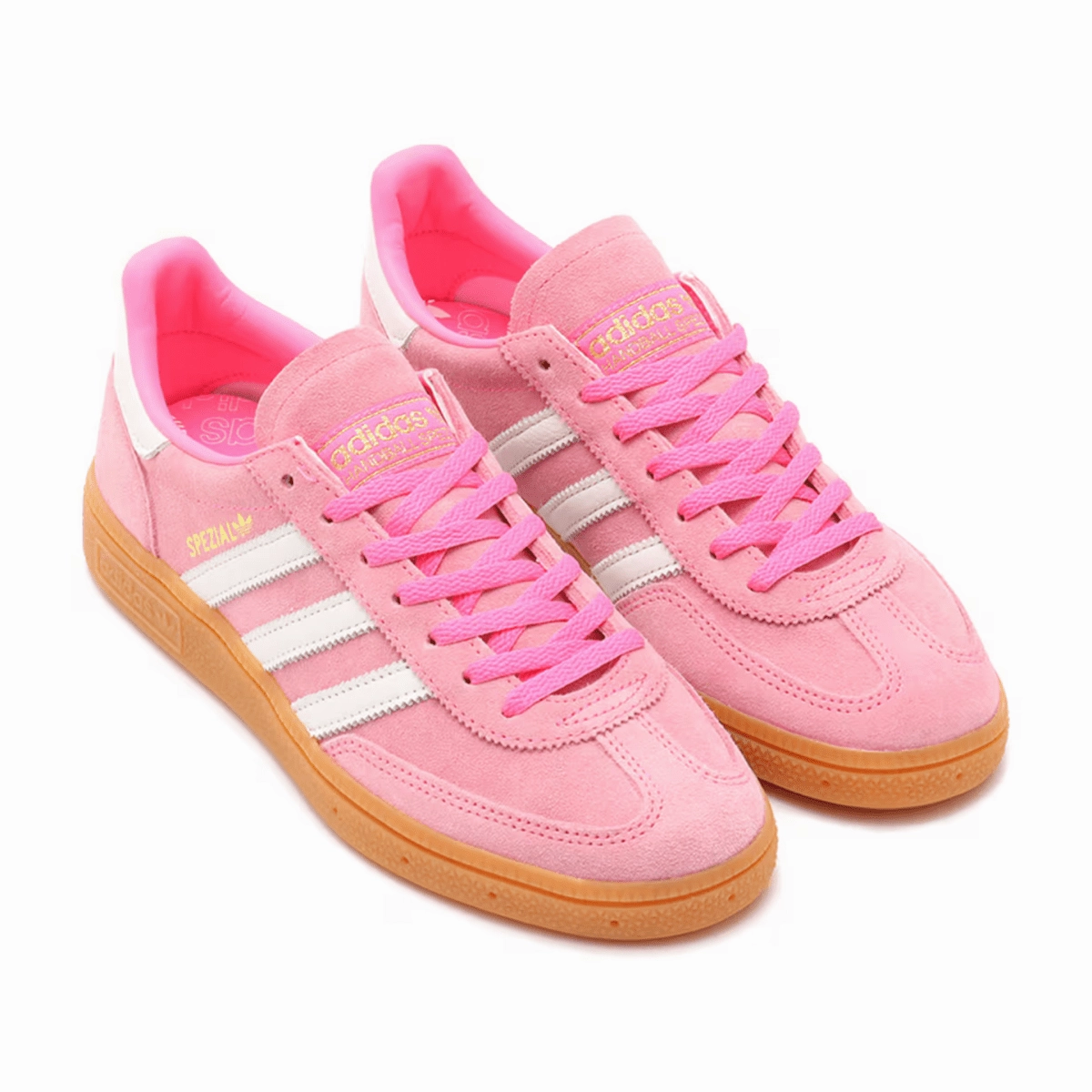 adjustable lacing system Adidas Women's Handball Spezial Lucid Pink/Footwear White/Gold Metallic