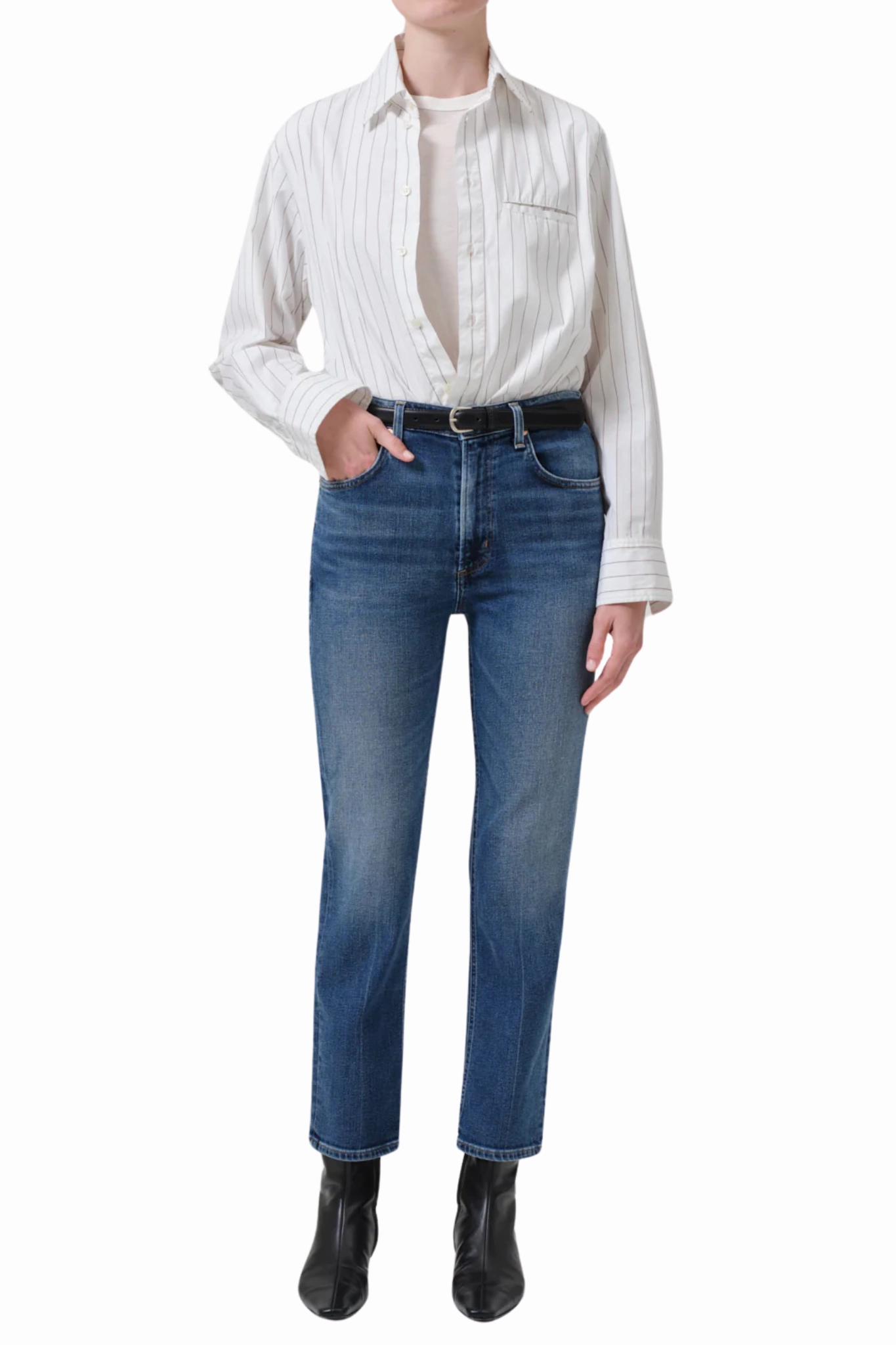 Vintage Lover Loose Timeless Feel Zurie Straight Ankle in Abalone